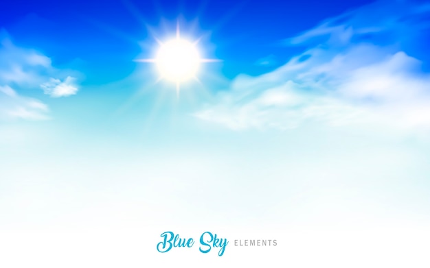 青い空の背景イラスト プレミアムベクター