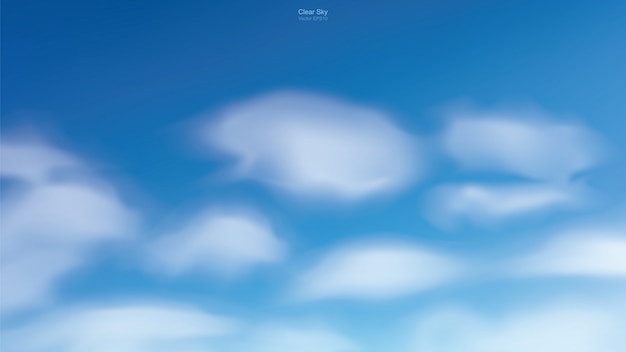 Blue sky background with white clouds. Premium Vector