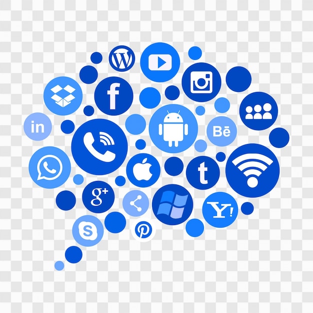 Download Free Vector | Blue social media icons