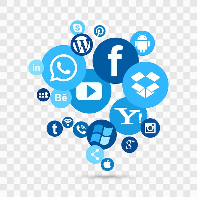 Blue social media icons Vector | Free Download