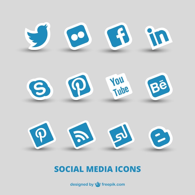 Premium Vector Blue Social Media Icons