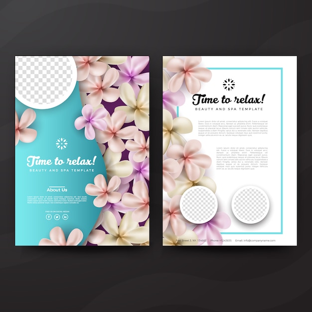 Premium Vector Blue Spa Hotel Flyer Design Template