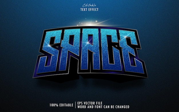 Premium Vector | Blue space 3d editable text effect