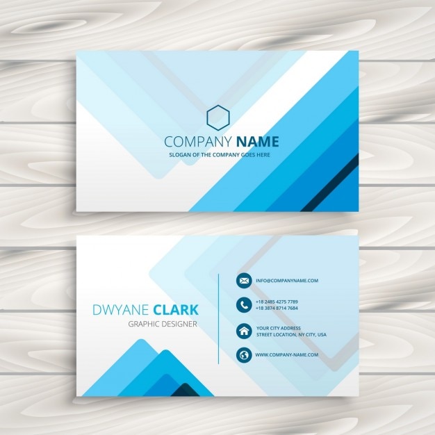 Blue stripes business card