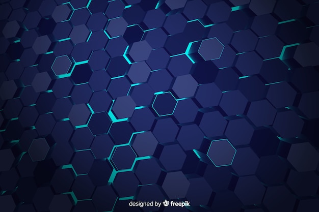 Free Vector | Blue technological honeycomb background