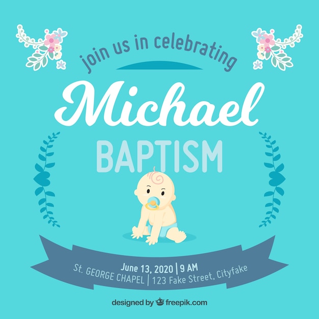 Download Blue template for baptism Vector | Free Download