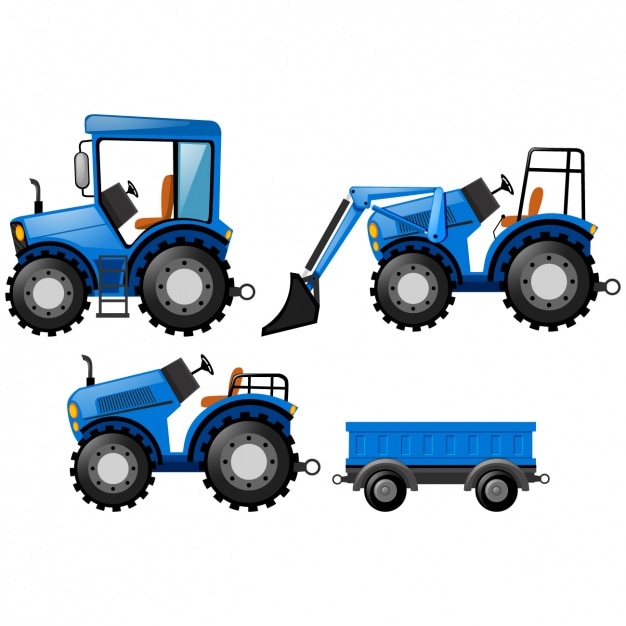 Download Free Vector | Blue tractors design
