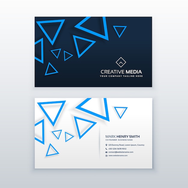Download Free Blue Triangle Business Card Vector Design Template Premium Vector Use our free logo maker to create a logo and build your brand. Put your logo on business cards, promotional products, or your website for brand visibility.