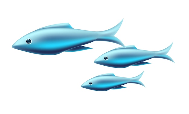 青い熱帯魚のデザインイラスト プレミアムベクター