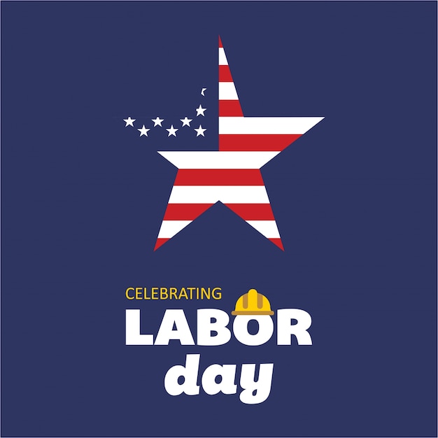 Blue usa labor day design with star