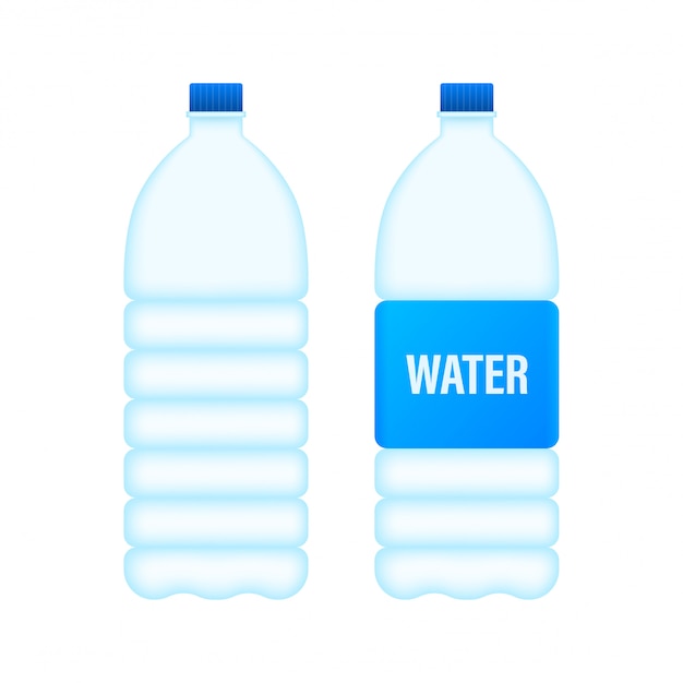 Premium Vector | Blue water bottle on white background. package design ...