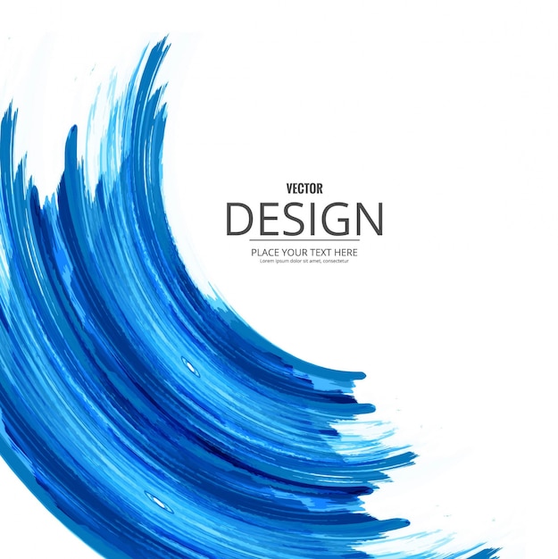 Download Free Vector | Blue watercolor background with wave form
