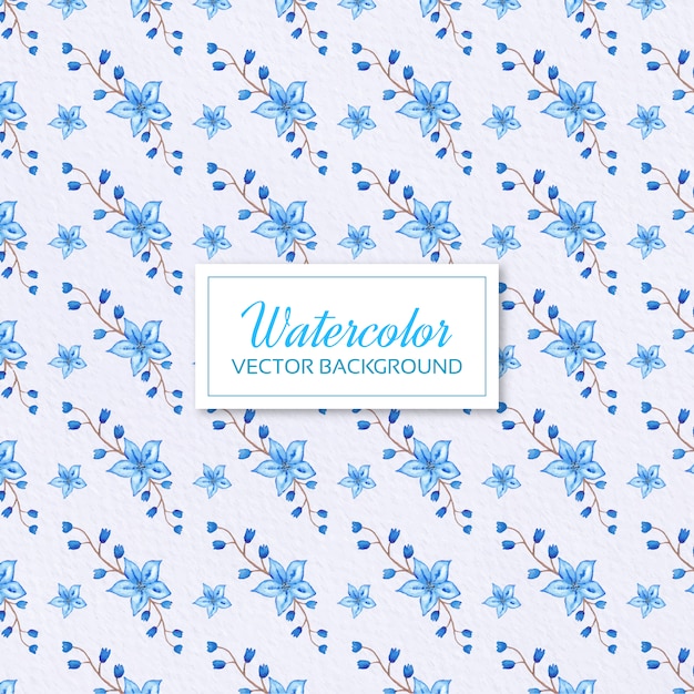 Download Vector Watercolor Blue Flowers Background Vectorpicker