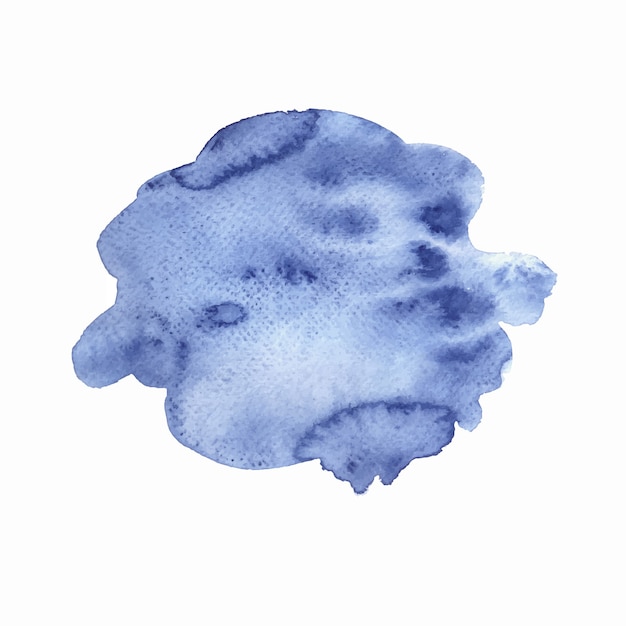 白い背景で隔離の青い水彩スプラッシュイラスト プレミアムベクター