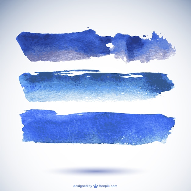 Download Free Vector | Blue watercolor splatters