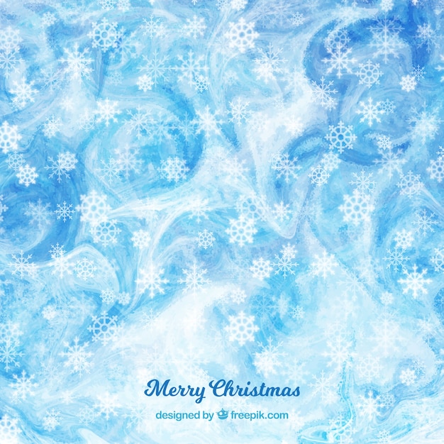 Free Vector | Blue watercolour christmas background with snowflakes