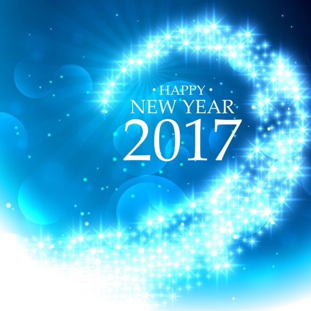 Blue wave bright new year background