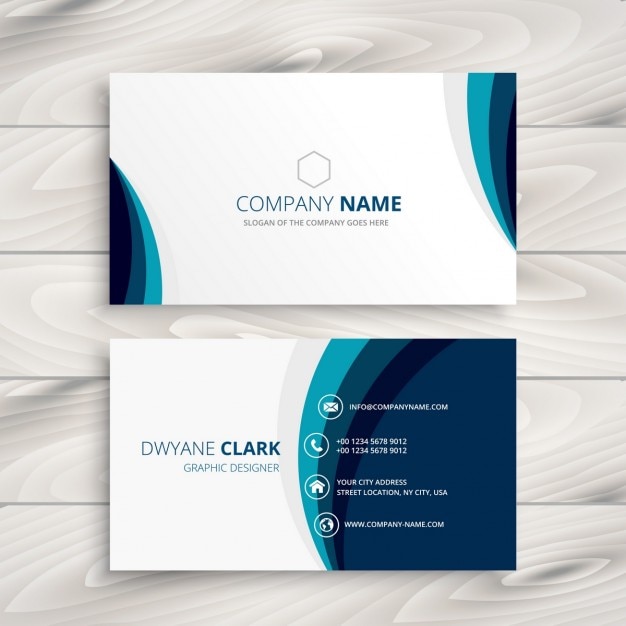 Blue wave business card design