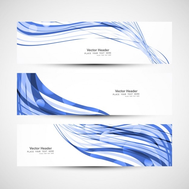 Blue wave headers Vector Free Download