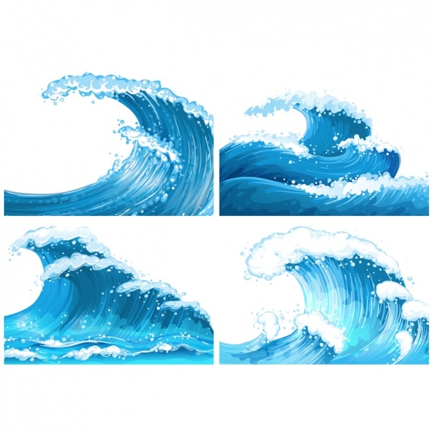 Download Premium Vector | Blue waves collection