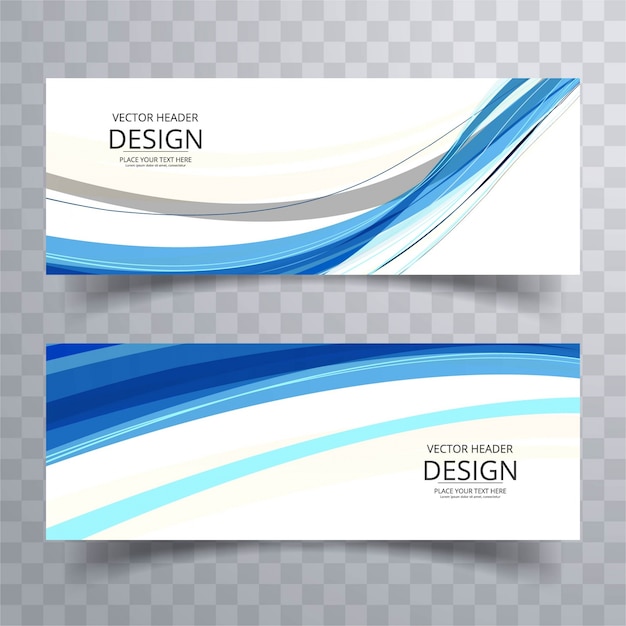 Free Vector | Blue wavy banners