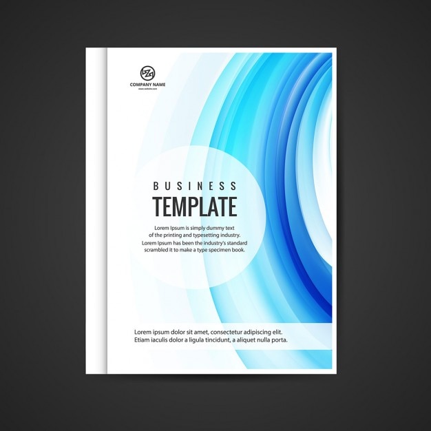 Free Vector | Blue wavy business booklet