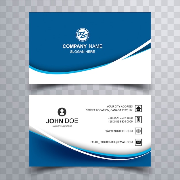 Blue wavy business card