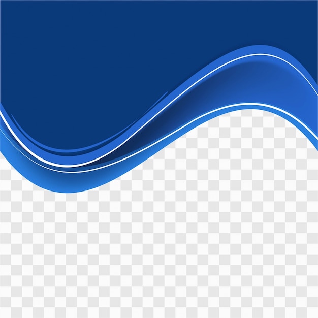 Download Free Vector | Blue wavy shape on transparent background