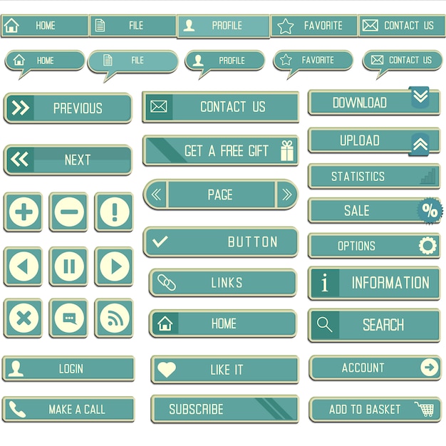 Free Vector Blue Web Buttons