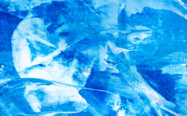Blue and white abstract acrylic brush stroke textured ...