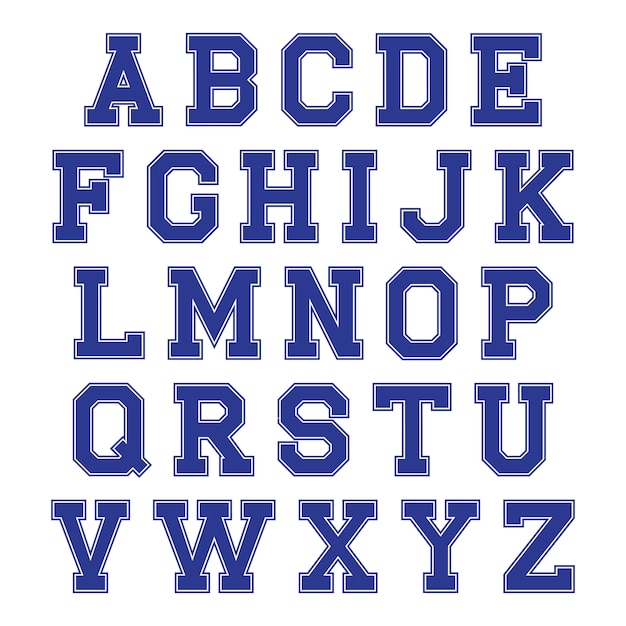 Blue and white alphabet letters | Premium Vector