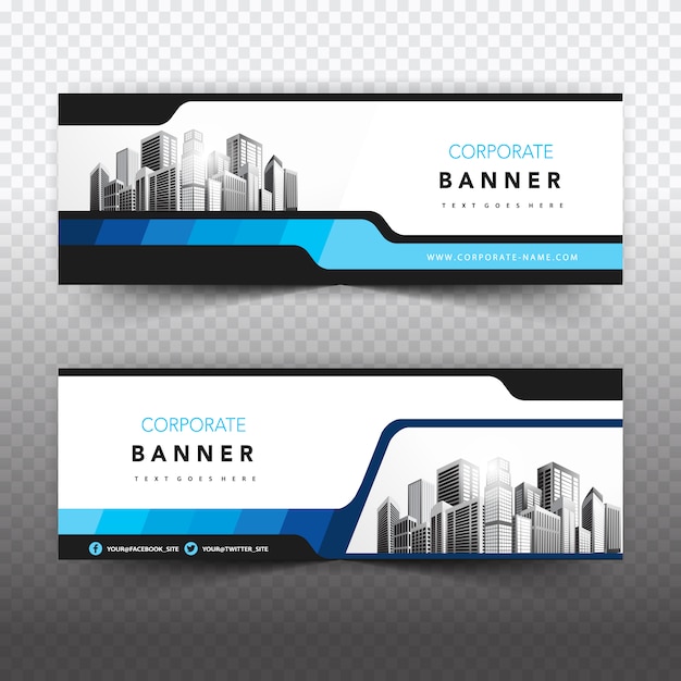 Blue and white business banner Vector | Free Download