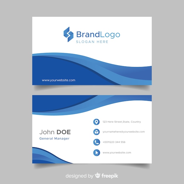 Download Free Blue And White Business Card Template With Logo Free Vector Use our free logo maker to create a logo and build your brand. Put your logo on business cards, promotional products, or your website for brand visibility.