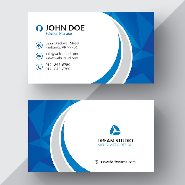 Premium Vector | Blue and white business card