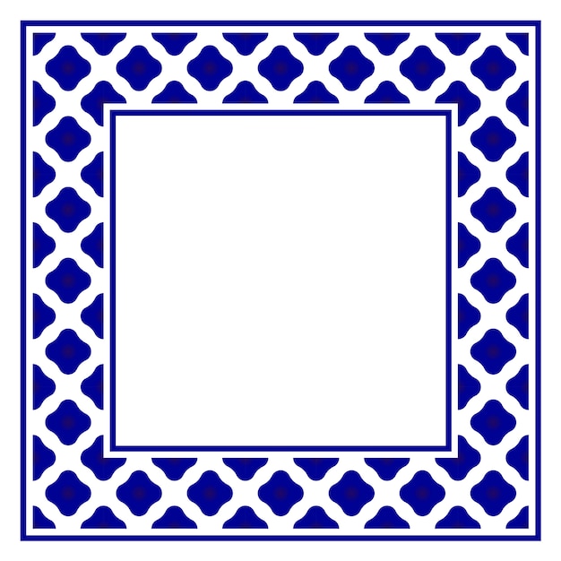 Download Premium Vector | Blue and white ceramic decorative square ...