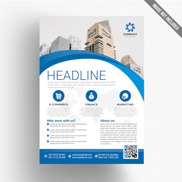 Premium Vector Blue And White Creative Business Flyer