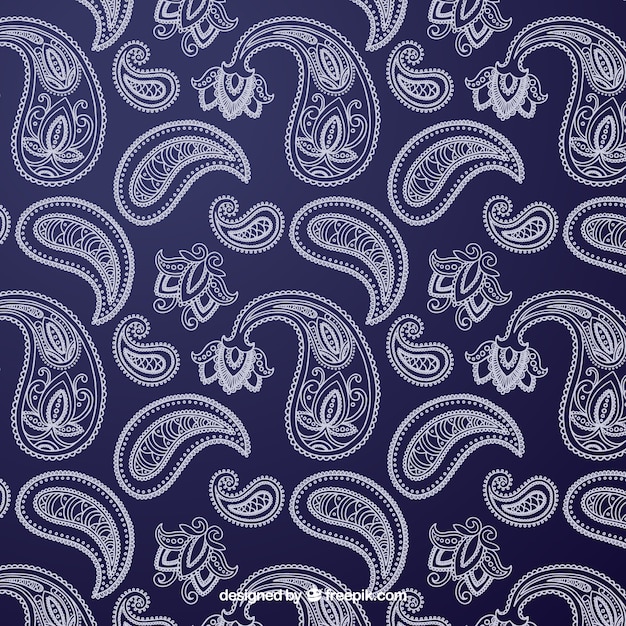 Free Vector Blue and white pattern with ornamental shapes