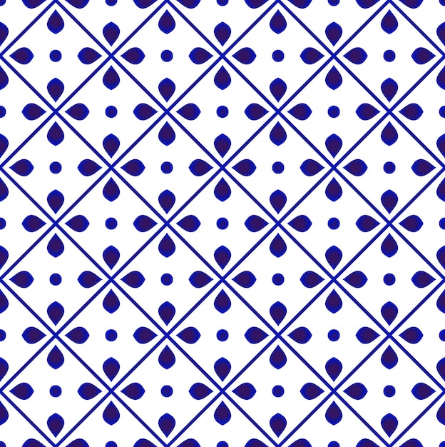 Premium Vector | Blue and white pattern