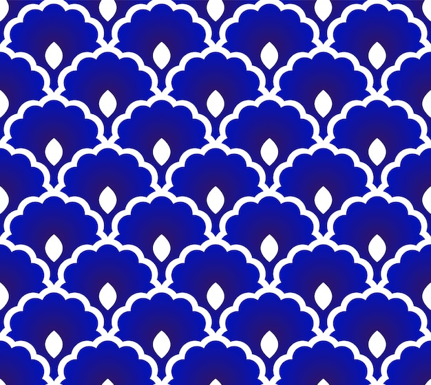 Premium Vector Blue And White Seamless Pattern