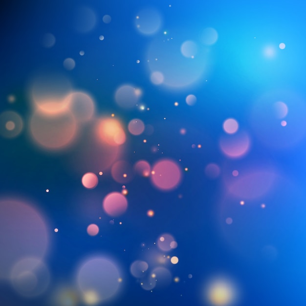 Blue with bokeh background created by neon lights. | Premium Vector