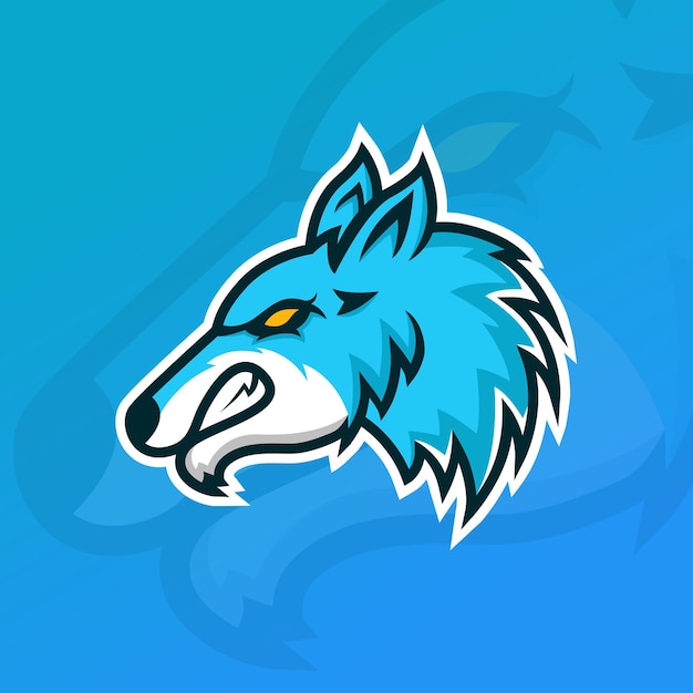 Premium Vector | Blue wolf esport logo illustration of a blue wolf for ...