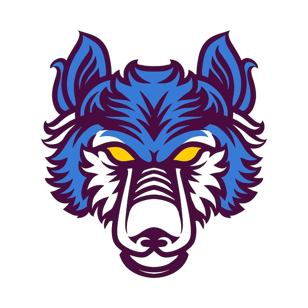 Premium Vector | Blue wolf head mascot gaming