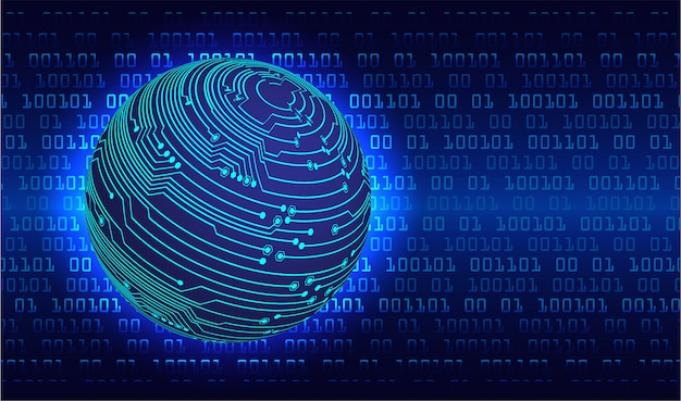 Blue world cyber circuit future technology concept background Premium Vector