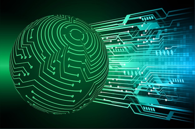 Blue world cyber circuit future technology concept background Premium Vector
