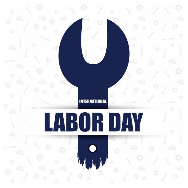 Blue wrench labor day background