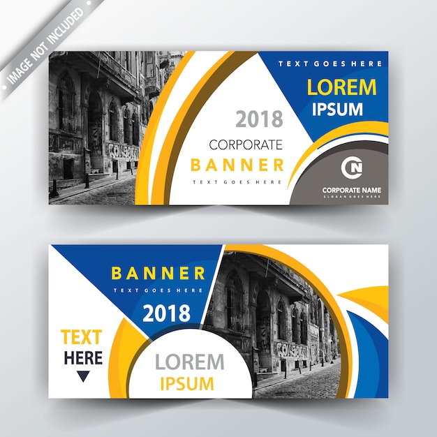 Free Vector | Blue and yellow illustration banner