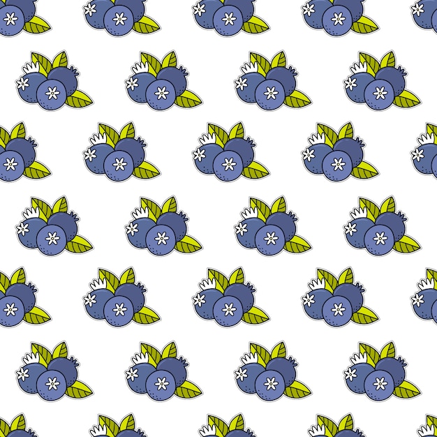 Premium Vector Blueberry Pattern Background