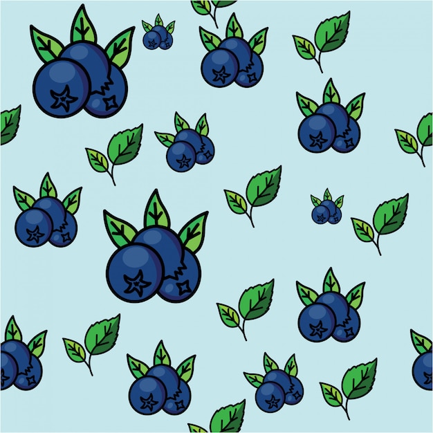 Premium Vector Blueberry seamless pattern