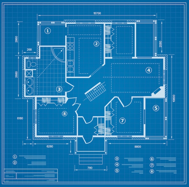 Blueprint house plan drawing figure of the jotting Vector 