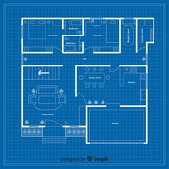 Blueprint Of A House With Details Free Vector